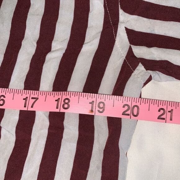 Zara Red & White Striped Long Sleeve Shirt L - Picture 8 of 8